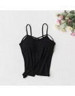 Sexy Crop Top kobiety Pad biustonosz stanik Bralette Top solidna wyściełana Camisole kobiet panie Tank Tops