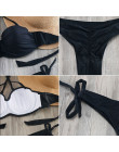 Nowy Plus rozmiar fiszbiny strój kąpielowy biały Sexy Push Up Bikini stroje kąpielowe kobiety Scrunch tyłek bandaż Bikini Set Bi