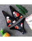 Sexy Floral Bikini 2019 kobiety stroje kąpielowe kobiet strój kąpielowy dwuczęściowy zestaw Bikini kąpiel wyściełany strój kąpie