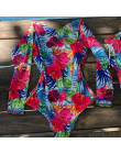Jeden kawałek strój kąpielowy 2019 nowy Sexy z długim rękawem stroje kąpielowe kobiety drukuj strój kąpielowy strój kąpielowy z 
