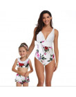 Dopasowanie rodzina kostiumy kąpielowe matka dziewczyna Bikini strój kąpielowy dla mama i córka stroje kąpielowe kobiet dzieci d