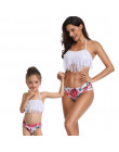 Dopasowanie rodzina kostiumy kąpielowe matka dziewczyna Bikini strój kąpielowy dla mama i córka stroje kąpielowe kobiet dzieci d