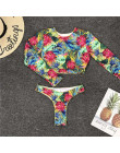 Bikinx lato 2019 zielone liście drukuj strój kąpielowy z długim rękawem kobiet bikini body jednoczęściowe Push up stroje kąpielo