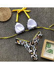 Brazylijski leopard bikini 2019 stringi strój kąpielowy kobiet Halter stroje kąpielowe kobiety Sexy dwa kawałki zestaw mikro bik