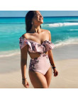2018 nowy wzburzyć jednoczęściowy strój kąpielowy kobiety stroje kąpielowe liść drukuj body Monokini Sexy wysokiej talii strój k