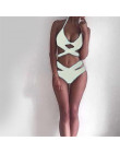 2019 push-up bikini Sexy czarny bandaż projekt Halter bikini strój kąpielowy kobiety wysoka talia stroje kąpielowe damskie kąpie