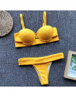 INGAGA nowy Bikini Push Up strój kąpielowy seksowny strój kąpielowy w jednolitym kolorze kobiet Micro dno Bqiuini pasek Maillot 