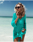 Plaża zakrywający strój kąpielowy Cover Up tuniki na plaży Pareo dla kobiet 2019 Knitting Hollow Saida De Praia Pareo nosić letn