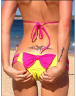 Majtki kąpielowe seksowne z kokardką brazylian na plażę na wakacje na basen oryginalne modne