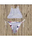 Brazylijskie bikini seksowny strój kąpielowy strój kąpielowy kobiet 2019 bandeau frędzle bikini zestaw drukowanie stringi mikro 
