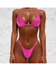 Seksowny strój kąpielowy dwuczęściowy damski wycięte bikini neonowe kolory na cienkich ramiączkach skąpe majtki