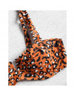 ZAFUL fiszbiny Leopard Demi Bikini strój kąpielowy kobiety stroje kąpielowe Sexy pasy niskiej zwężone Bikini Set jasny pomarańcz