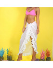 Itsroya kobiety lato Vestidos szyfonowa stroje kąpielowe Cover Up nowy nieregularne drewniane ucho krawat talii Sexy bikini na p