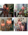 Kobiety dziewczyna wysokiej talii Bikini Set Ruffles 2 sztuk stroje kąpielowe dla matki i córki strój kąpielowy Bikini jednakowe