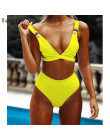 2018 Sexy wysoka talia Bikini stroje kąpielowe kobiety strój kąpielowy bandaż Bikini strój kąpielowy dla kobiet Biquini brazylij