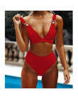 2018 Sexy wysoka talia Bikini stroje kąpielowe kobiety strój kąpielowy bandaż Bikini strój kąpielowy dla kobiet Biquini brazylij
