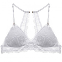 Sexy bezprzewodowy Bralette dla kobiet 3/4 puchar kobiet koronki biustonosz bez podszewki bielizna mody 6 kolory Backless Crop T