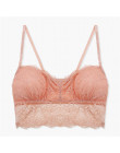 Sexy bezprzewodowy Bralette dla kobiet 3/4 puchar kobiet koronki biustonosz bez podszewki bielizna mody 6 kolory Backless Crop T
