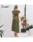 Simplee w stylu Vintage kropki drukuj satin kobiety letnia sukienka 2019 elegancki v neck wrap sashes suknie Sexy kobiet długa s