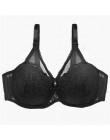 Koronki Plus rozmiar biustonosz Sexy bielizna ultracienka 100D biustonosze w dużym rozmiarze dla kobiet Comfort Bralette głęboki