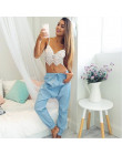 Nowe letnie seksowne kobiety Hollow przezroczysta bielizna Sheer koronki Frenum pasek bielizna biustonosz Top Bralette niesamowi