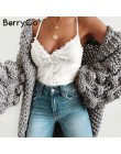 BerryGo Sexy koronki białe satynowe camis lato kamizelka Spaghetti pasek różowy tank tops kobiety eleganckie guziki streetwear k