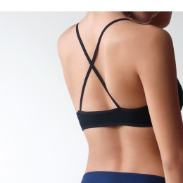 Sexy Backless kobiety topy biustonoszowe 2019 moda stałe bezprzewodowy Bralette z dekoltem w kształcie litery V bez szwu bielizn