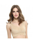 2019 kobiety Plus duży duży rozmiar Bralette Bra1 sztuk z przodu krzyż boczne klamry koronki biustonosz bezprzewodowe dla kobiet
