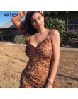 Arctic cat Sexy V Neck Leopard sukienka na imprezę kobiety Spaghetti pasek Backless Slim sukienka w dużym rozmiarze lato szyfono