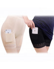 Sexy kobiet szorty ochronne spodnie Plus rozmiar bielizna pod z kieszeniami koronkowa spódnica szorty ochronne spodnie uda majtk