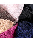 Modne eleganckie koronkowe figi damskie bezszwowe zabudowane bawełniane klasyczne majtki oddychające czarne cieliste
