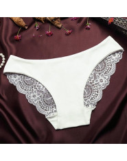Damska Sexy majtki koronkowe bezszwowe bawełniane oddychające majtki Hollow figi Plus Size dziewczyna marka bielizna