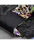 Modne seksowne figi damskie bezszwowe eleganckie majtki zmysłowy koronkowy tył oddychający materiał oryginalna panterka