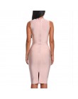 INDRESSME Midi kobiety bandaża sukni Party Dress letnia sukienka moda bez rękawów z golfem Bodycon sukienka Vestidos hurtownie 2