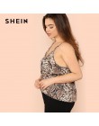 SHEIN Plus rozmiar skóra węża High Street kobiety Camis bez rękawów Spaghetti pasek topy