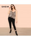 SHEIN Plus rozmiar skóra węża High Street kobiety Camis bez rękawów Spaghetti pasek topy