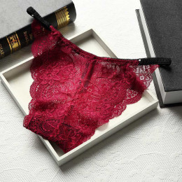 2019 kobiety Sexy majtki bezszwowe bielizna majtki koronkowe ciąg bielizna damska figi bielizna stringi czarny czerwony majtki k