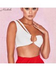 Macheda moda jedno ramię bez ramiączek Sexy Tank Top kobiety biała gorset Crop Top bez rękawów Backless krótkie topy Casual Cami