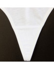 Modne bawełniane klasyczne stringi damskie o lekko sportowym kroju z oryginalną dwukolorową gumką wysoki stan majtek