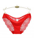 Damskie majtki damskie majtki Sexy koronkowe majtki w dużym rozmiarze przezroczyste Low-Rise bawełniane figi Intimates nowa gorą