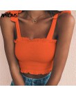 Aproms stałe krawat łuk szyfonowa Camis Streetwear zakrętka tubki kobiety moda Ruched plisowane Crop Top Sexy gorset koszulki ko