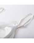 Seksowna koszulka jedwabna w serek top bielizna modna z koronkami czarna biała