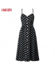 Tangada letnia sukienka dla kobiet w stylu Vintage Sexy żółta sukienka 2019 Spaghetti pasek Sundress w paski z nadrukiem kobiet 