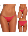 Ekouaer 3 sztuk/zestaw kobiety majtki Sexy solidna bielizna nocna bielizna nocna bielizna niskiej talii elegancki ciąg bielizna 