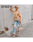 Affogatoo Sexy v neck off ramię peplum bluzka top kobiety plisowana w stylu vintage wzburzyć mesh bluzka koszula dorywczo lato t