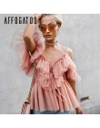 Affogatoo Sexy v neck off ramię peplum bluzka top kobiety plisowana w stylu vintage wzburzyć mesh bluzka koszula dorywczo lato t