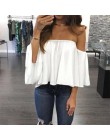 Moda kobiety Off Shoulder Top z długim rękawem sweter na co dzień bluzka Hals Langarm szyfonowa Schulter szyfonowa bluzka 2018 G