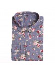 Dioufond nowy kwiatowy z długim rękawem w stylu Vintage bluzka Cherry skręcić w dół kołnierz koszula Blusas Feminino damskie blu