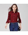 2019 nowy marka kobiety bluzki z długim rękawem koszule bawełniane czerwone i czarne flanela Plaid Shirt na co dzień kobiet Plus