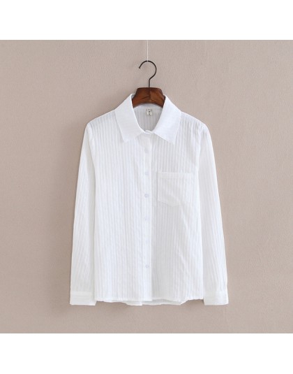 Foxmertor 100% bawełna koszula wysokiej jakości kobiety bluzka jesień z długim rękawem stałe białe koszule Slim kobiet na co dzi